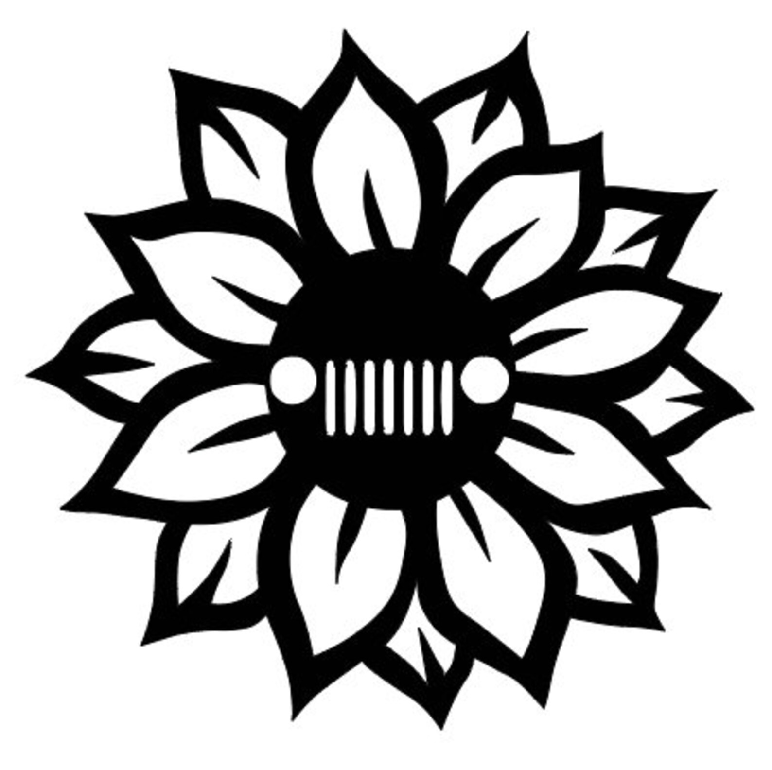 Sunflower jeep decal Etsy