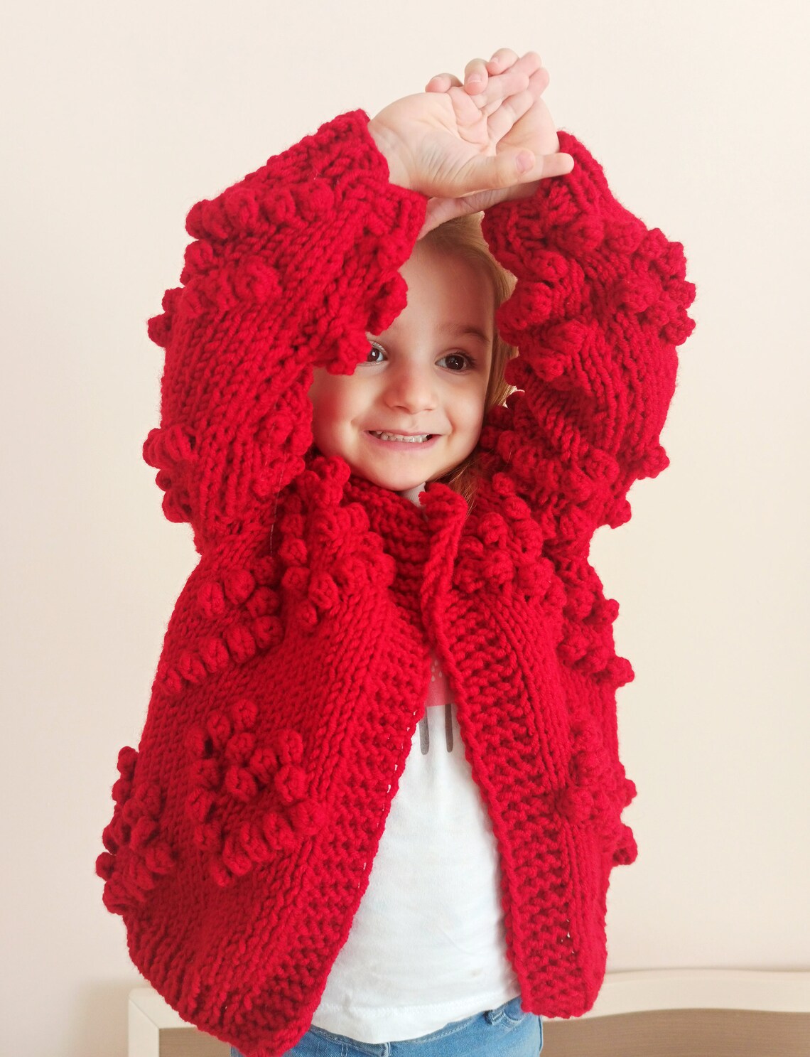 CROCHET HEART CARDIGAN for Babygirls Handknit Wool Love Baby Etsy