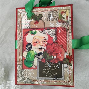 Christmas scrapbook, Santa photo album, Christmas memory book, Instax mini album, Christmas gift, Handmade photo album Family Christmas