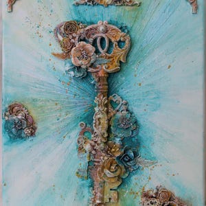 Tela, Tela con tecnica mista, Tela chiave, Tela astratta, Pittura acrilica, Opera d'arte 3D, Decorazione murale, Arte su tela, Arte astratta, Vintage