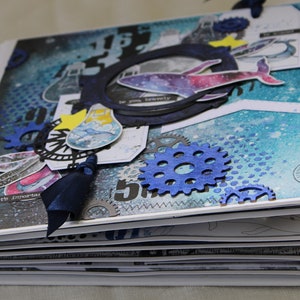 Álbum de scrapbook feito à mão, Papelão e papel com tema espacial, Galáxia, Presente para fotos, Amigos, Lembranças, Álbum de scrapbook para ele