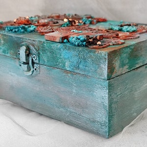 Wooden box, Decorated box, Memory box, Jewelry box, Jewelry organizer, Gift , Mother day, Birthday, Colorful, Box, Treasure box, Organizer