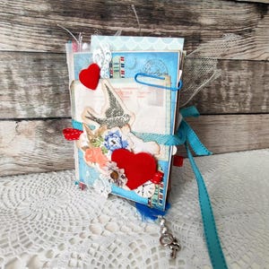 Diário de lixo de envelope vintage, caderno de papel nostálgico feito à mão, diário de artesanato em pergaminho reciclado, álbum de recortes postal antigo, memória efêmera