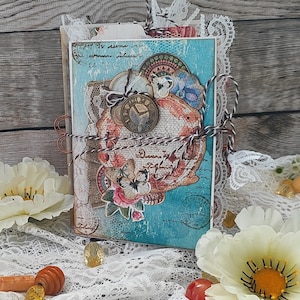 Vintage Envelope Junk Journal, Handmade Nostalgic Paper Notebook, Recycled Parchment Craft Diary, Old Time Postal Scrapbook, Ephemera Memory