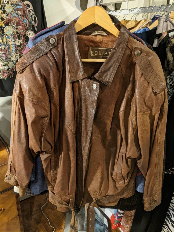 Vintage 1990's Leather Bomber Men's Size Large