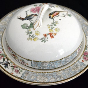 W. H Grindley Muffin Holder Dish Bird of Paradise