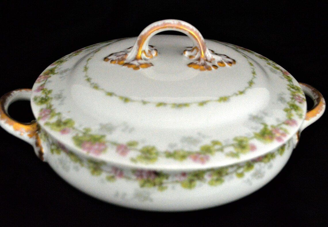 Wm Guerin &Co Limoges France Bol de Légumes w/LID Rose Floral Etsy France