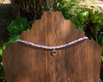 Princess Purple Double Strand Beaded Necklace