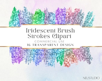 Glitter Brush Stroke Clipart: Glam PNG Textures (Digital Download)