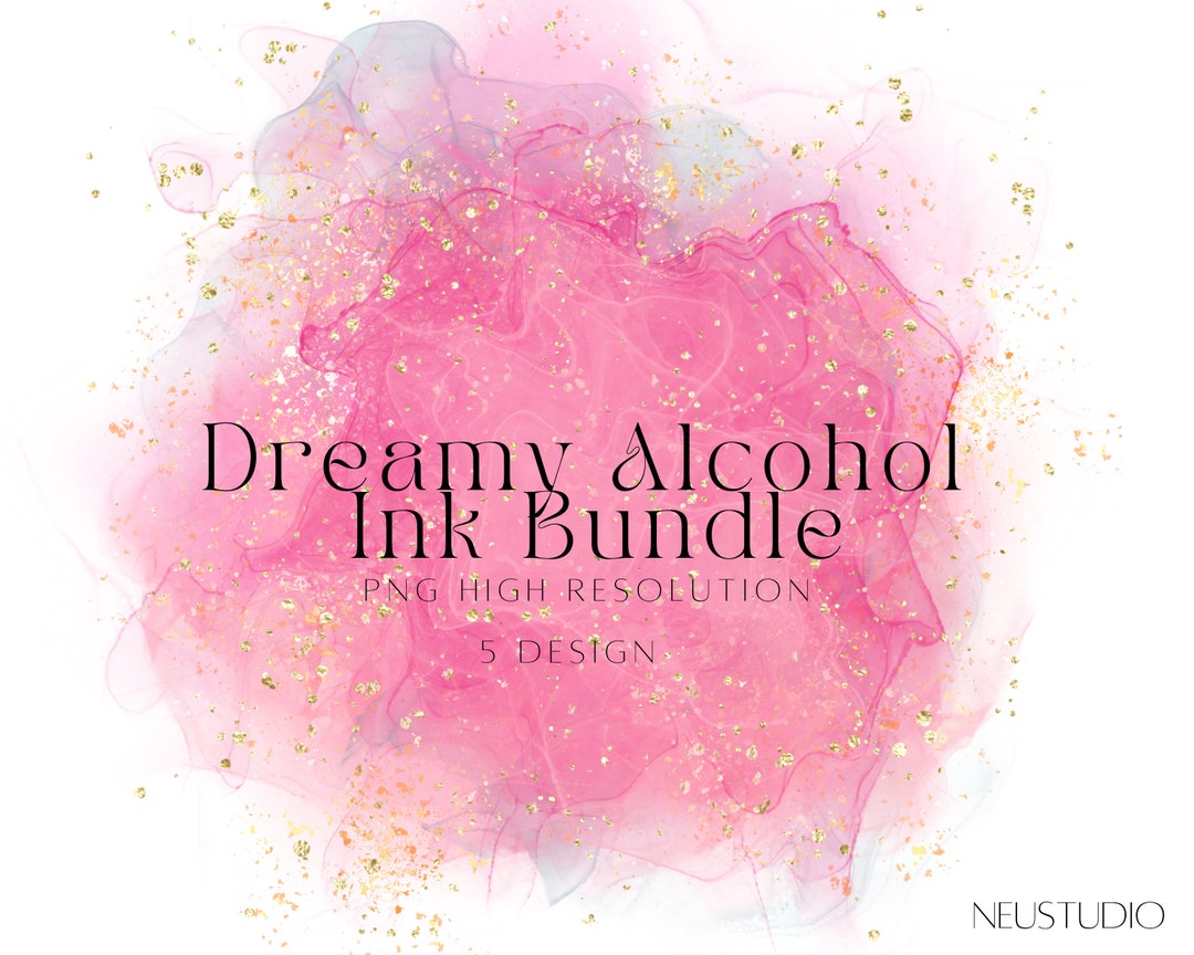 Alcohol Ink Splashes Watercolor Alcohol Ink Splash PNG Clipart Bundle, Abstract Splashes ...