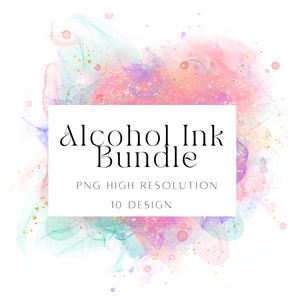 Alcohol Ink PNG Clipart: Abstract Watercolor Graphics (Instant Download)