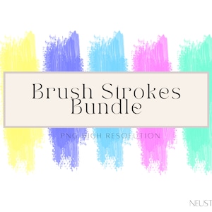 41 Rainbow Paint Brush Stroke PNG, Paint Texture Clipart, Abstract Brush Stroke, Digital Stickers, Digital Brushes