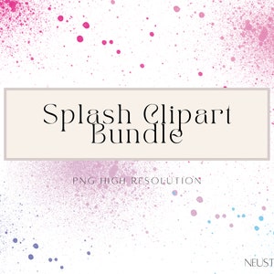 Kleurrijke aquarel splash clipart: 41 png-afbeeldingen (digitale download)