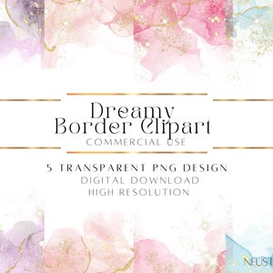 Watercolor Border PNG Cliparts, Gold Glitter Borders, Alcohol Ink Border Frames Clipart,  Watercolor Wedding Invitation Borders Png
