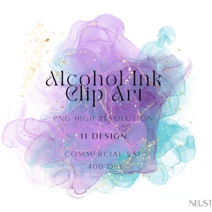 Alcohol Ink Clipart Watercolor Splashes PNG Background - Etsy