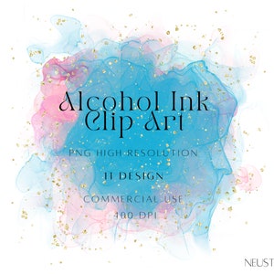 Alcohol Ink Clipart Watercolor Splashes PNG Background - Etsy