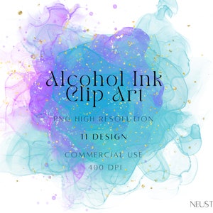Alcohol Ink Clipart Watercolor Splashes PNG Background - Etsy