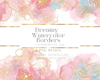 Watercolor Borders, Frames Transparent Background, Border PNG Clipart, Decorative Edges