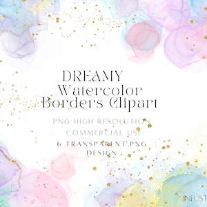 Watercolor Borders, Glitter Borders, Border Png, Watercolor Frames, Digital Borders, Abstract Borders, Instant Download, Commercial use