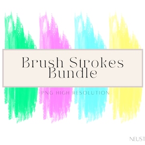 41 Rainbow Watercolor Brush Strokes PNG Clipart, Paint Brush Strokes, Digital Brush Stroke Bundle, Brush Digital Stickers