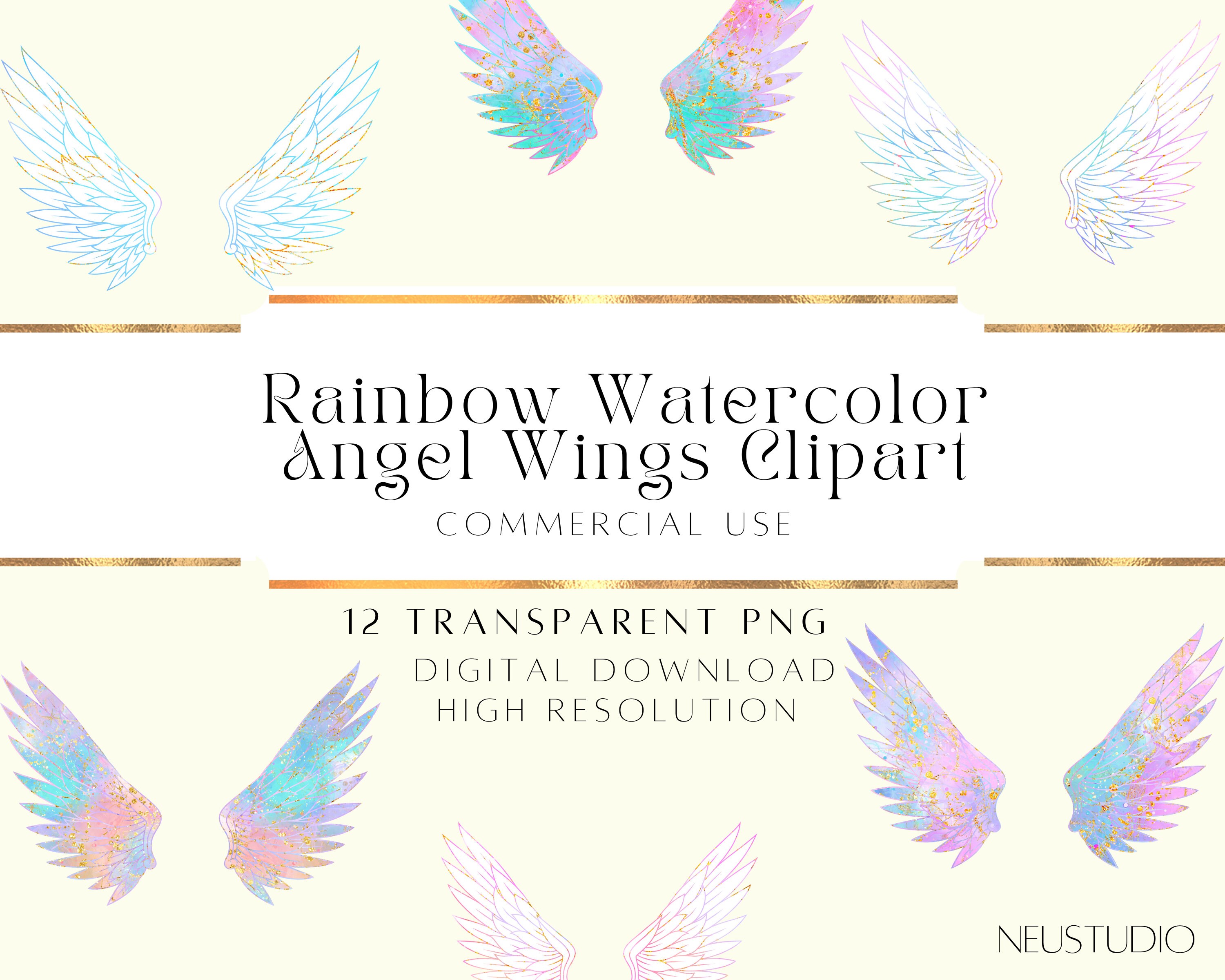 Clipart ailes d'ange, ailes irisées PNG, ailes colorées png
