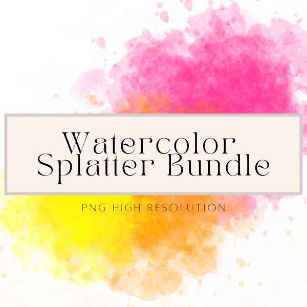 Watercolor Splashes Clipart, Paint Splash Png, Instant Download, Watercolor Background Png, Commercial Use