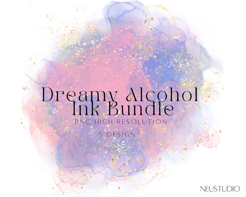 Alcohol Ink Splashes Watercolor Alcohol Ink Splash PNG Clipart Bundle, Abstract Splashes ...