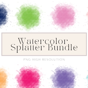 Clipart aquarel spatten: png-bundel verfspatten (digitale download)