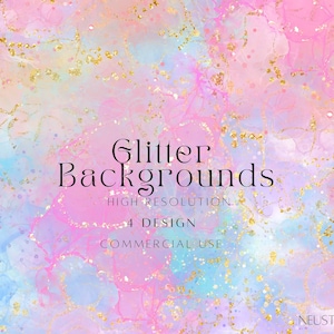 Pastel Gold Glitter Digital Paper Bundle