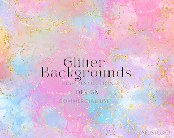Pastel Gold Glitter Digital Paper Bundle