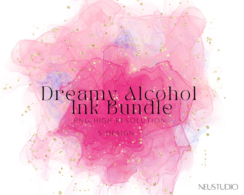 Alcohol Ink Splashes Watercolor Alcohol Ink Splash PNG Clipart Bundle, Abstract Splashes ...