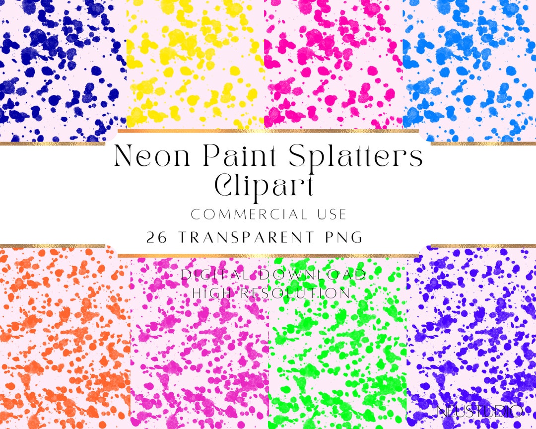 Rainbow Neon Paint Splatter Png Color Splash Png Background Neon