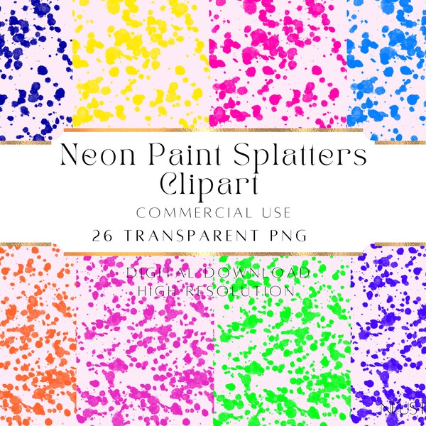 Neon Paint Splatter - Etsy