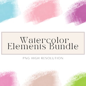 41 Watercolor Background PNG, Colorful Watercolor Brush Strokes, Watercolor Washes, Paint Clipart, Brush Stroke PNG, Splash PNG