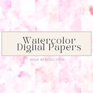 Pink Watercolor Digital Paper: Abstract Splash Backgrounds (Digital Download)