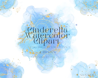 Blue Watercolor Clipart, Blue Watercolor Splashes Clipart, Blue Clipart, Blue PNG, Alcohol Ink PNG, Watercolor Texture Clipart