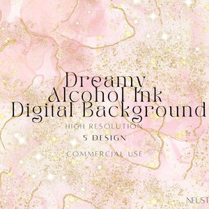 Watercolor Glitter Digital Paper, Alcohol Ink Backgrounds (JPG)