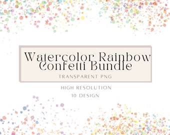 Rainbow Confetti Overlays, Watercolor Splashes Png Clipart, Rainbow Watercolor Dots, Rainbow Paint Splatter Png Clipart