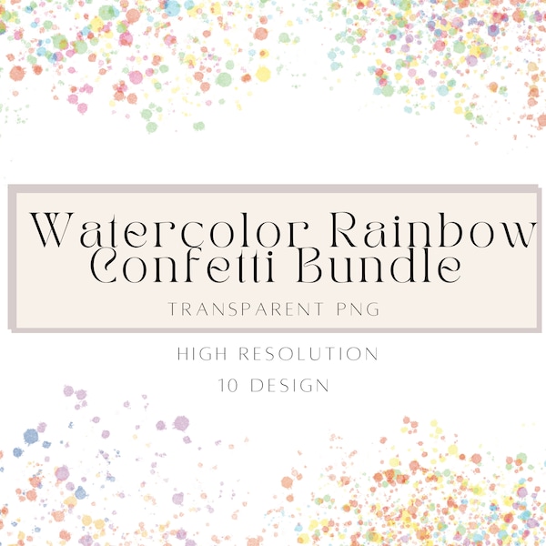 Rainbow Confetti Overlays, Watercolor Splashes Png Clipart, Rainbow Watercolor Dots, Rainbow Paint Splatter Png Clipart