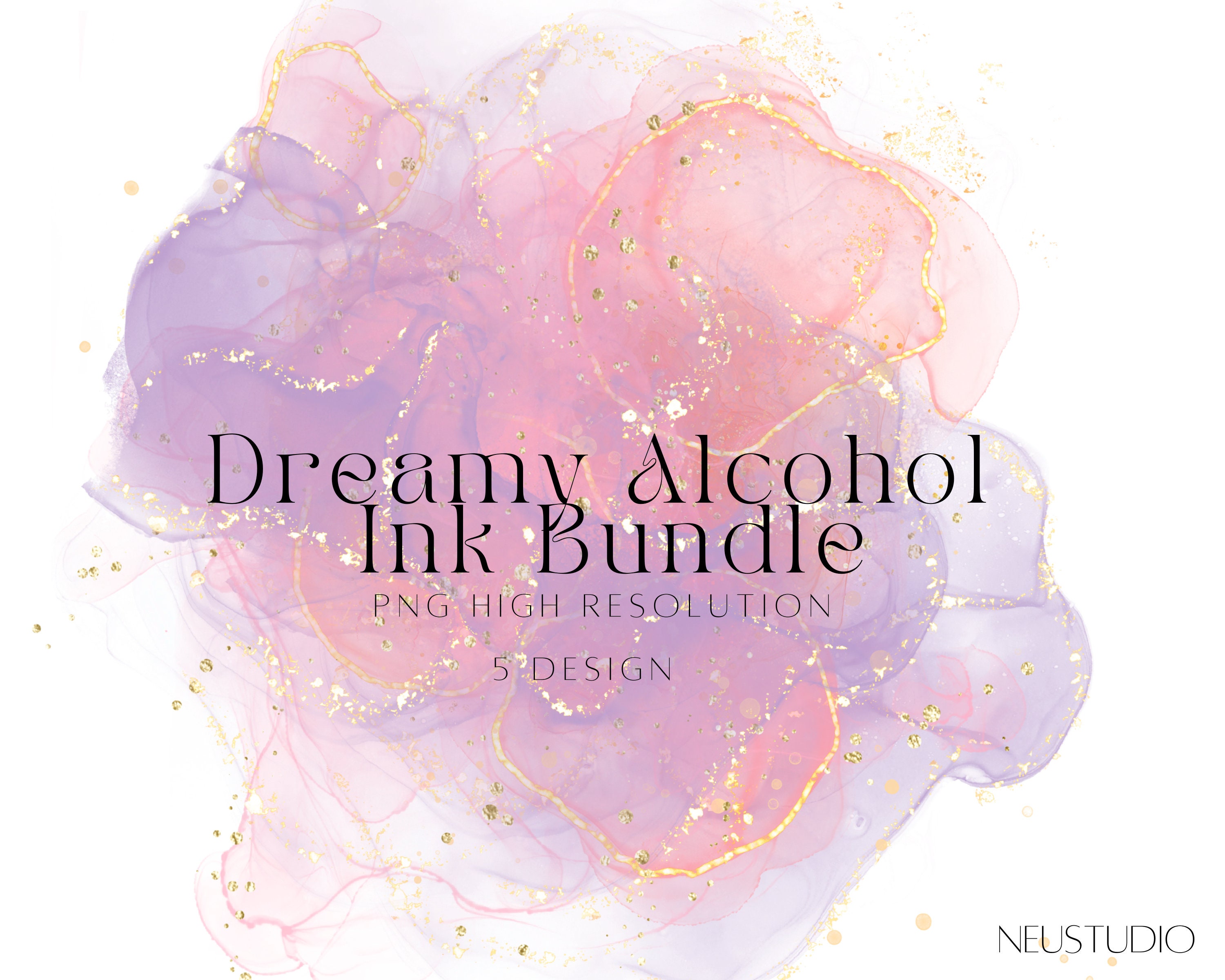 Alcohol Ink Splashes Watercolor Alcohol Ink Splash PNG Clipart Bundle, Abstract Splashes ...