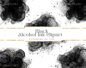 Black Alcohol Ink Png, Black Watercolor PNG Clipart, Black Watecolor Background PNG, Black Watercolor Splash Clipart