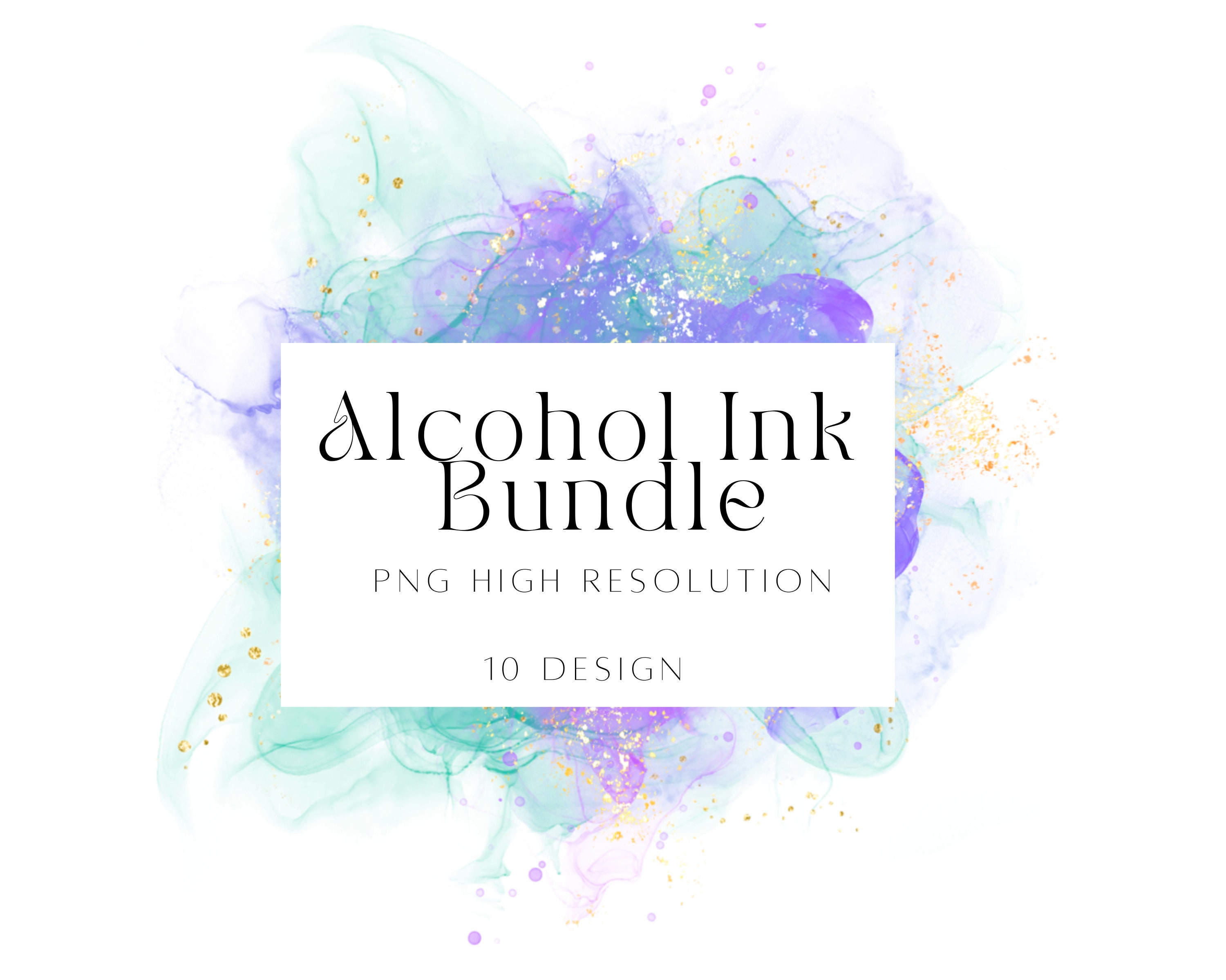 Alcohol Ink Clipart Bundle Watercolor Background PNG - Etsy