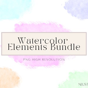 Pastel Watercolor Splash Clipart: PNG Brush Strokes (Digital Download)