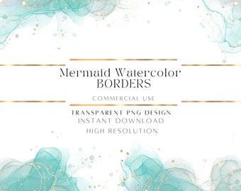 Watercolor Clipart, Watercolor Background Png, Mermaid Watercolor Graphics, Alcohol Ink Clipart, Dreamy Cliparts
