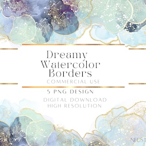 Watercolor Frames, Border Clipart, Watercolor Borders, Border Frames PNG, Watercolor Border Png, Glitter Borders, Pink Border, Gold Borders