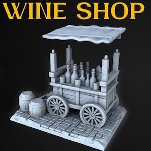 Wine Shop | 28mm | Tabletop Scenery | STL only | DnD | RPG | FDM&ResinUV | Market Town part 3 |