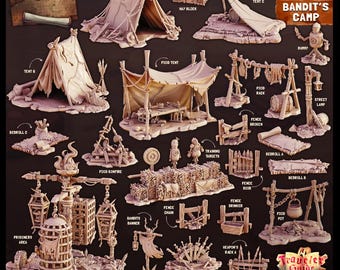 Bandits Camp Items | Scenery | Terrain Essentials | Cast n Play | UNPAINTED