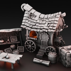 Traveling Trader Shop | 28mm | STL only | DnD | RPG | FDM&ResinUV