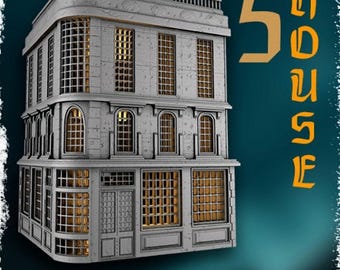 Casa 5 | Arquitectura aristocrática | 28 mm | Escenografía de mesa | Solo STL | D&D | RPG | FDM