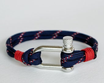 Nautisches Paracord Armband - WÄHLEN SIE IHRE FARBEN - Klettern, Abenteurer, D Verschluss Seil Freundschaft Minimalist Anklet Geschenkverpackung Männlicher Kletterer